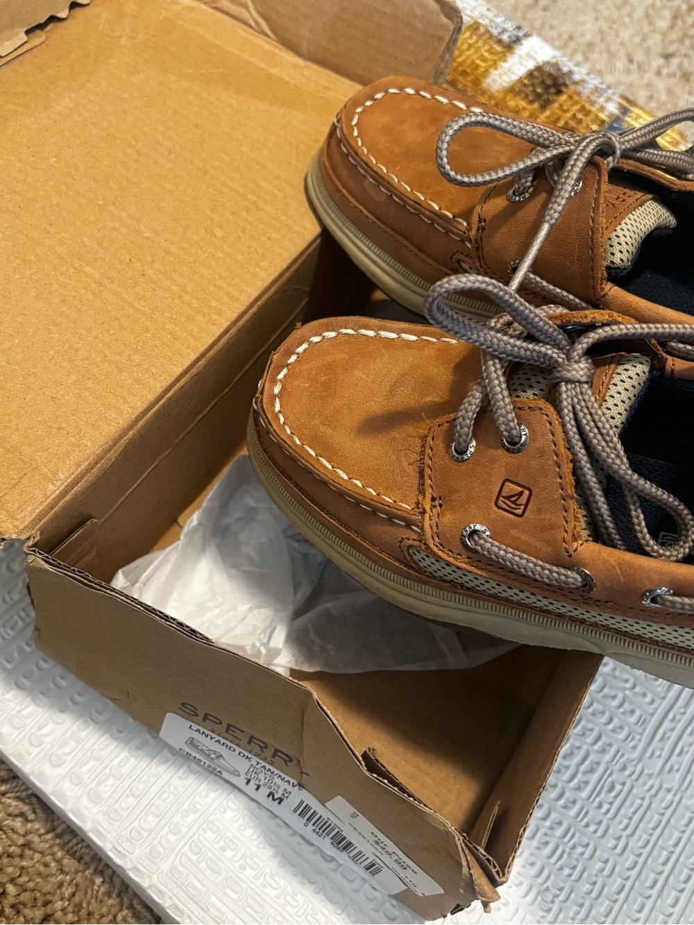 Sperry Boy’s Size 11 Brown Leather Boat Shoes